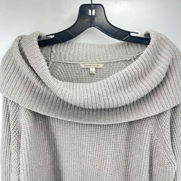 41 Hawthorn Womens Pullover Sweater Cowl Neck Thumbhole Knit Ribbed Gray 3X - Picture 8 of 10